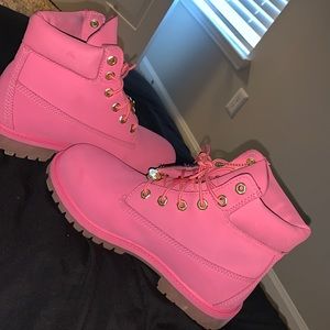 Pink timberland boots . Only worn twice